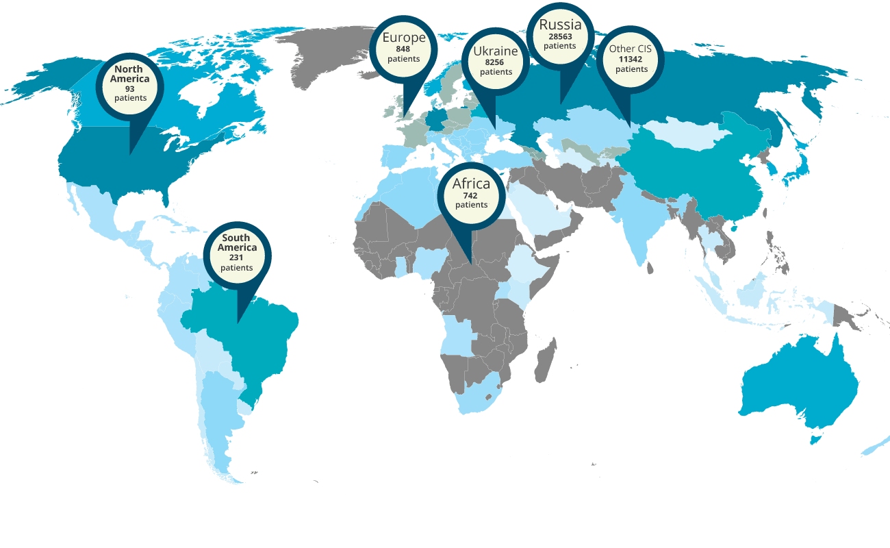 Worldmap of patients